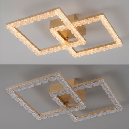 JUST LIGHT. 14732-60 - LED-taklampa GLITRA LED/17,5W/230V 37,6x37,6 cm guldfärgad