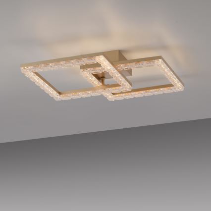 JUST LIGHT. 14732-60 - LED-taklampa GLITRA LED/17,5W/230V 37,6x37,6 cm guldfärgad
