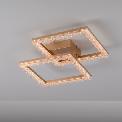 JUST LIGHT. 14732-60 - LED-taklampa GLITRA LED/17,5W/230V 37,6x37,6 cm guldfärgad