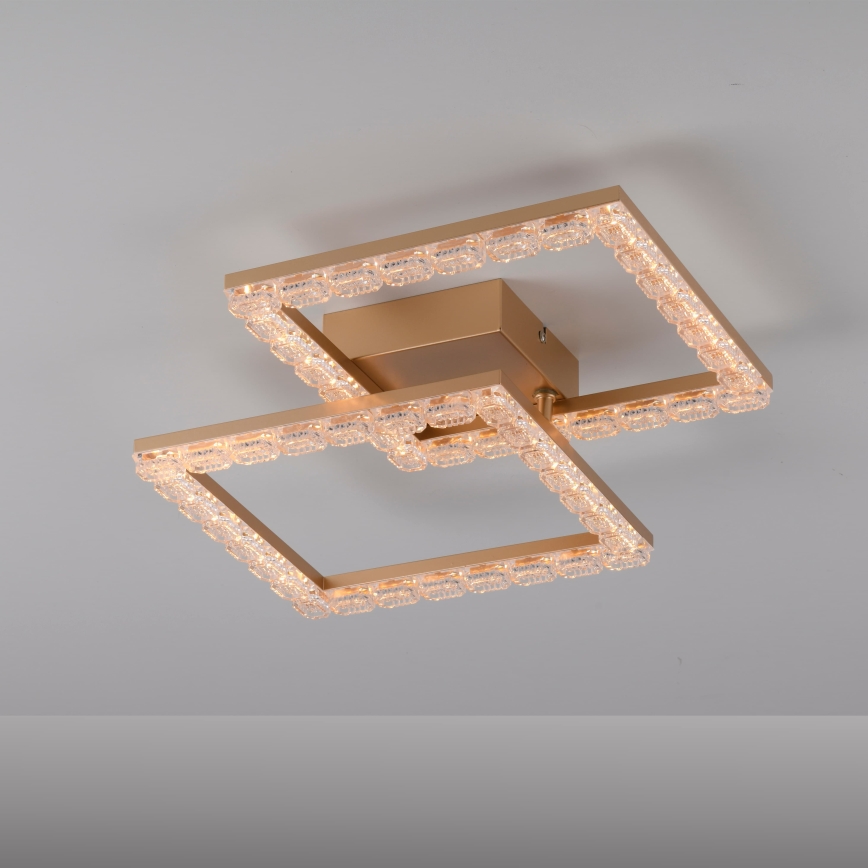 JUST LIGHT. 14732-60 - LED-taklampa GLITRA LED/17,5W/230V 37,6x37,6 cm guldfärgad