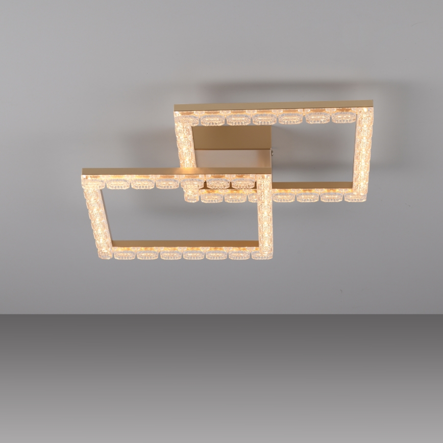 JUST LIGHT. 14732-60 - LED-taklampa GLITRA LED/17,5W/230V 37,6x37,6 cm guldfärgad