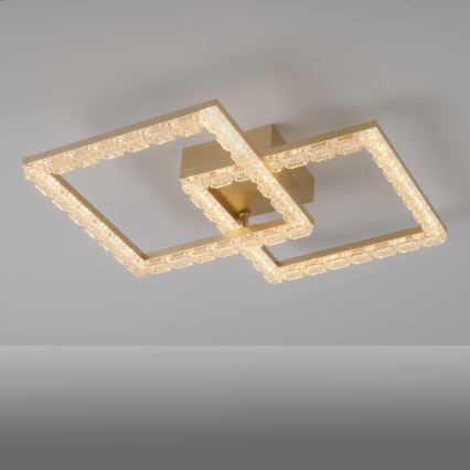 JUST LIGHT. 14732-60 - LED-taklampa GLITRA LED/17,5W/230V 37,6x37,6 cm guldfärgad