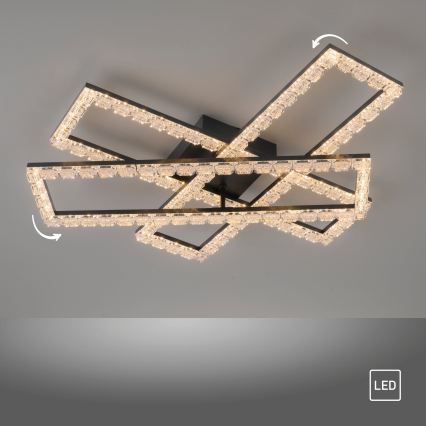 JUST LIGHT. 14733-18 - LED taklampa GLITRA LED/35W/230V 57x72 cm svart