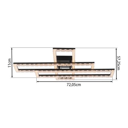 JUST LIGHT. 14733-18 - LED taklampa GLITRA LED/35W/230V 57x72 cm svart