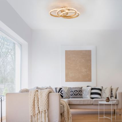 JUST LIGHT. 14734-60 - LED taklampa GLITRA LED/37W/230V Ø 50 cm guldfärgad