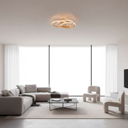 JUST LIGHT. 14734-60 - LED taklampa GLITRA LED/37W/230V Ø 50 cm guldfärgad