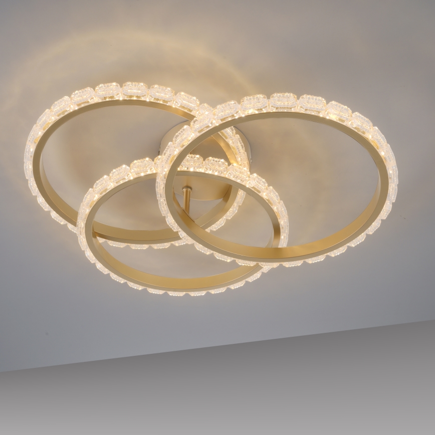 JUST LIGHT. 14734-60 - LED taklampa GLITRA LED/37W/230V Ø 50 cm guldfärgad