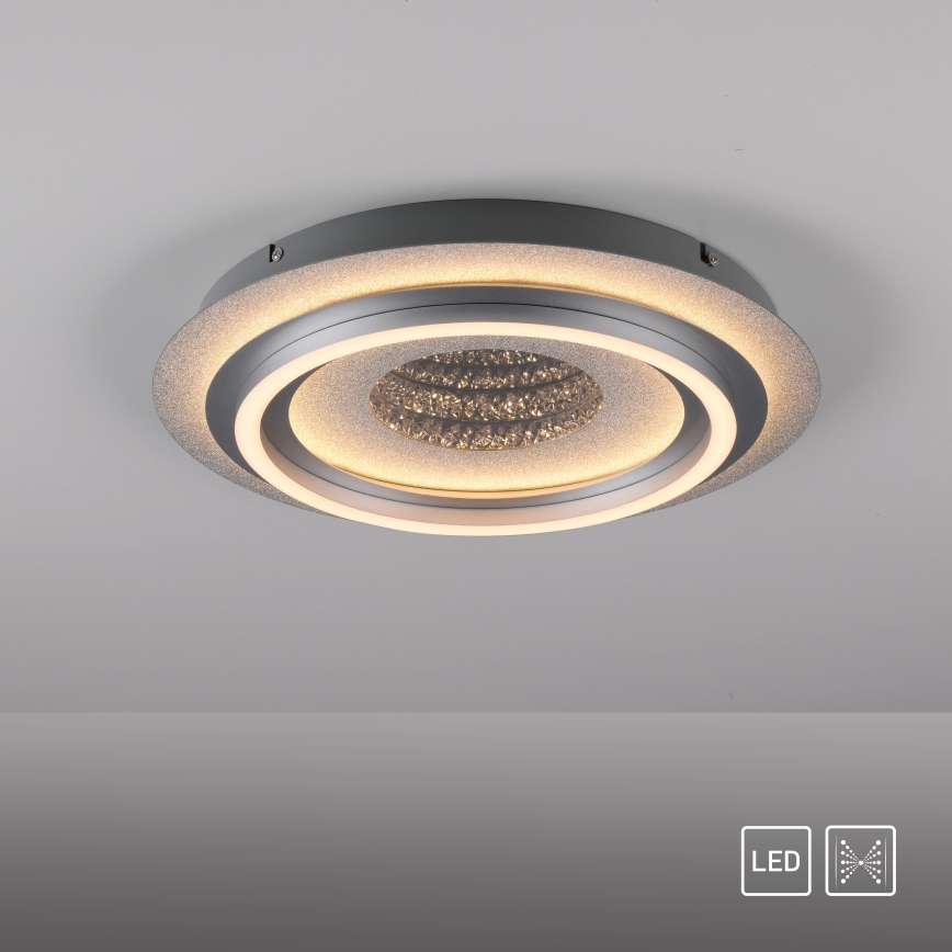 JUST LIGHT. 15089-21 - LED-taklampa CICHIO LED/36W/230V Ø 40 cm matt krom