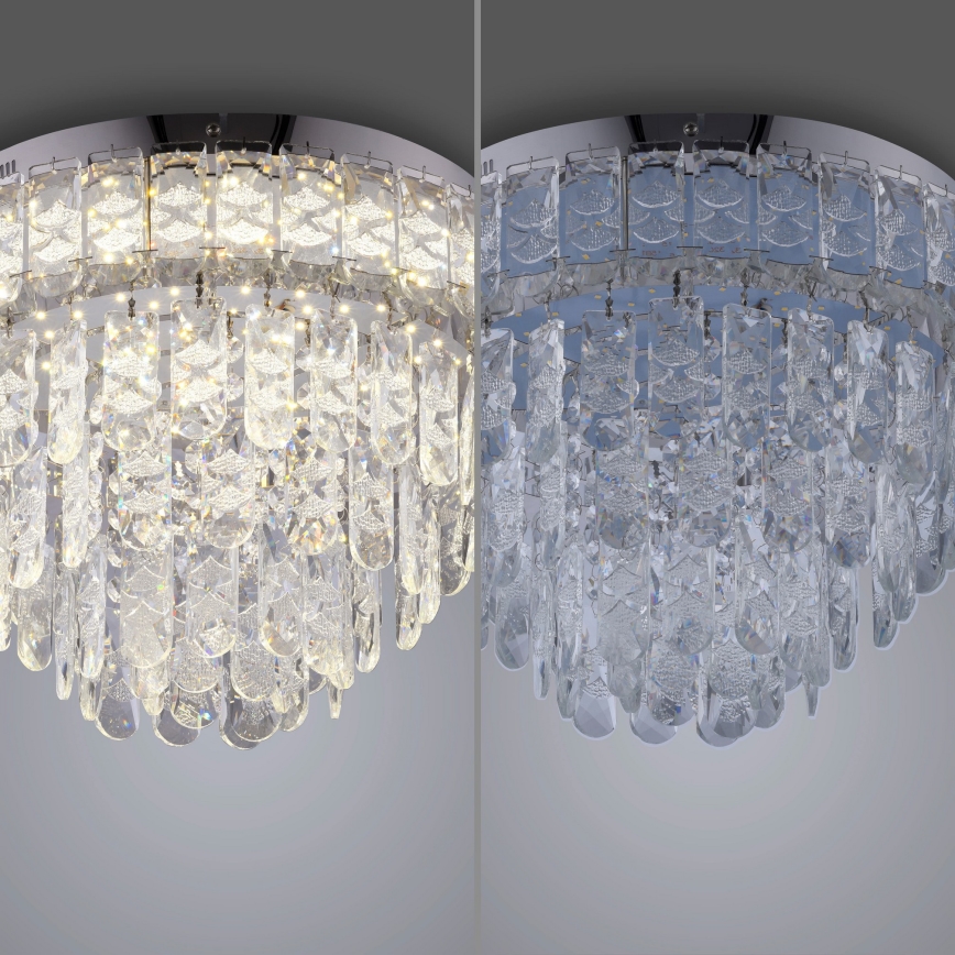 JUST LIGHT. 15092-17 - LED-taklampa KULUNKA LED/33W/230V Ø 38 cm blank krom