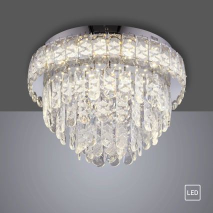 JUST LIGHT. 15092-17 - LED-taklampa KULUNKA LED/33W/230V Ø 38 cm blank krom