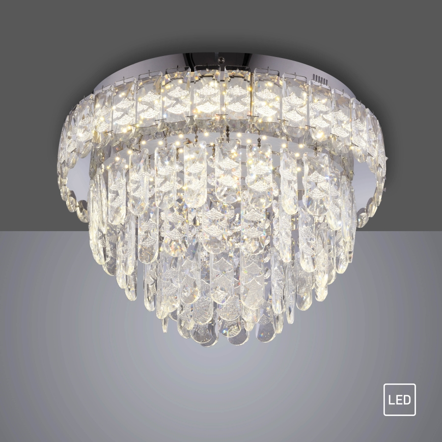 JUST LIGHT. 15092-17 - LED-taklampa KULUNKA LED/33W/230V Ø 38 cm blank krom