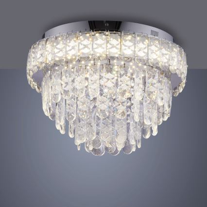 JUST LIGHT. 15092-17 - LED-taklampa KULUNKA LED/33W/230V Ø 38 cm blank krom
