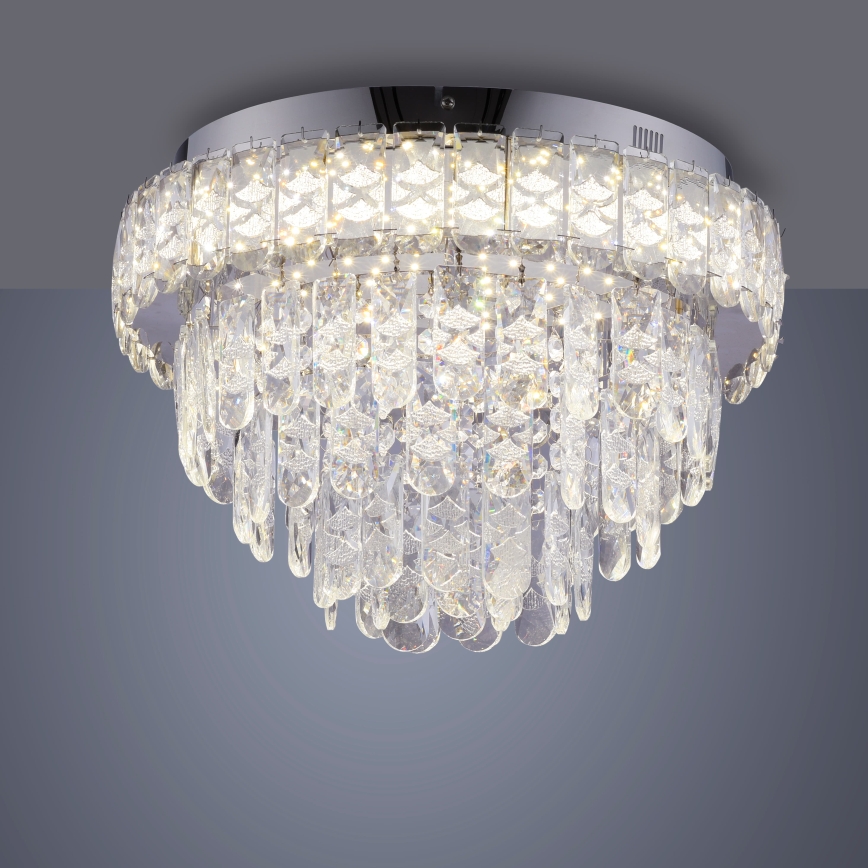 JUST LIGHT. 15092-17 - LED-taklampa KULUNKA LED/33W/230V Ø 38 cm blank krom