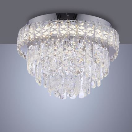 JUST LIGHT. 15092-17 - LED-taklampa KULUNKA LED/33W/230V Ø 38 cm blank krom