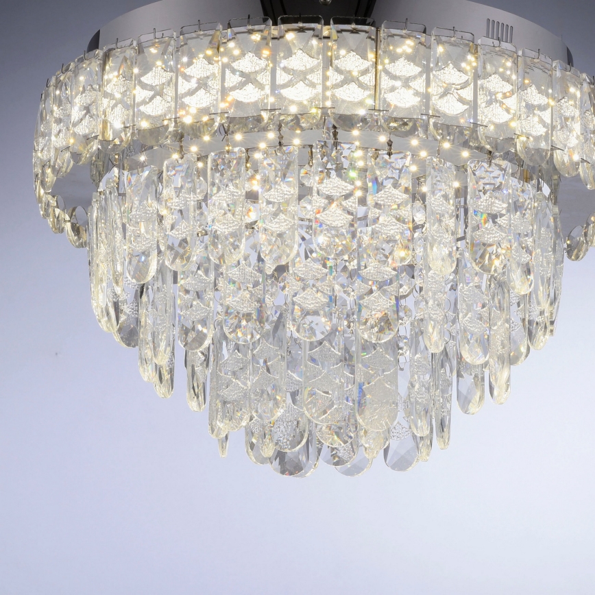 JUST LIGHT. 15092-17 - LED-taklampa KULUNKA LED/33W/230V Ø 38 cm blank krom