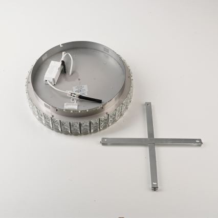JUST LIGHT. 15092-17 - LED-taklampa KULUNKA LED/33W/230V Ø 38 cm blank krom