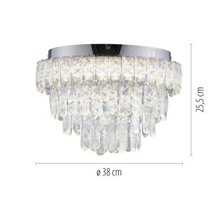 JUST LIGHT. 15092-17 - LED-taklampa KULUNKA LED/33W/230V Ø 38 cm blank krom