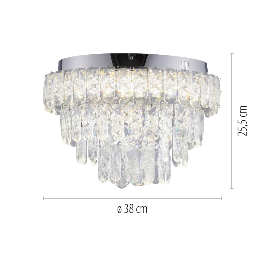 JUST LIGHT. 15092-17 - LED-taklampa KULUNKA LED/33W/230V Ø 38 cm blank krom