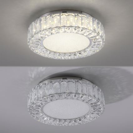 JUST LIGHT. 15221-17 - LED taklampa KULUNKA LED/32W/230V Ø 37 cm blank krom