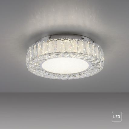 JUST LIGHT. 15221-17 - LED taklampa KULUNKA LED/32W/230V Ø 37 cm blank krom