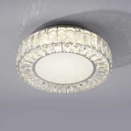 JUST LIGHT. 15221-17 - LED taklampa KULUNKA LED/32W/230V Ø 37 cm blank krom