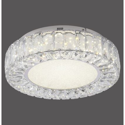 JUST LIGHT. 15221-17 - LED taklampa KULUNKA LED/32W/230V Ø 37 cm blank krom