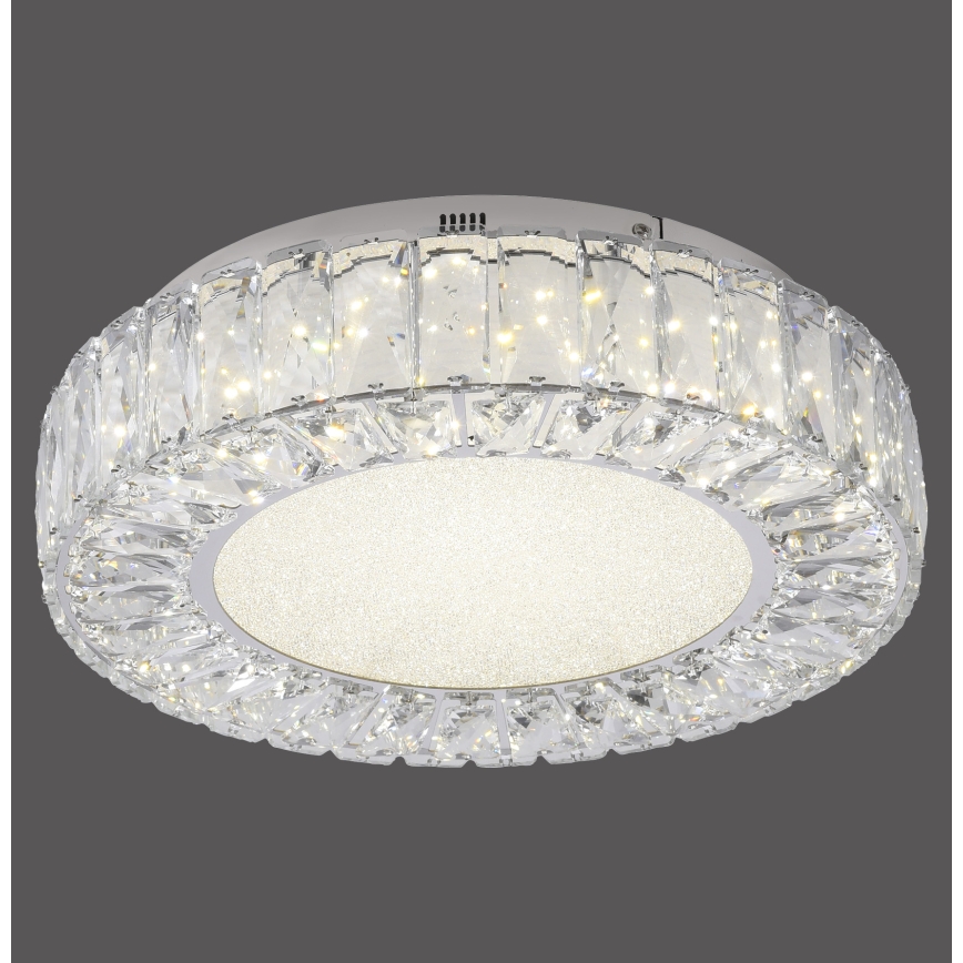 JUST LIGHT. 15221-17 - LED taklampa KULUNKA LED/32W/230V Ø 37 cm blank krom