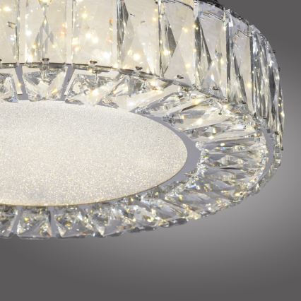 JUST LIGHT. 15221-17 - LED taklampa KULUNKA LED/32W/230V Ø 37 cm blank krom