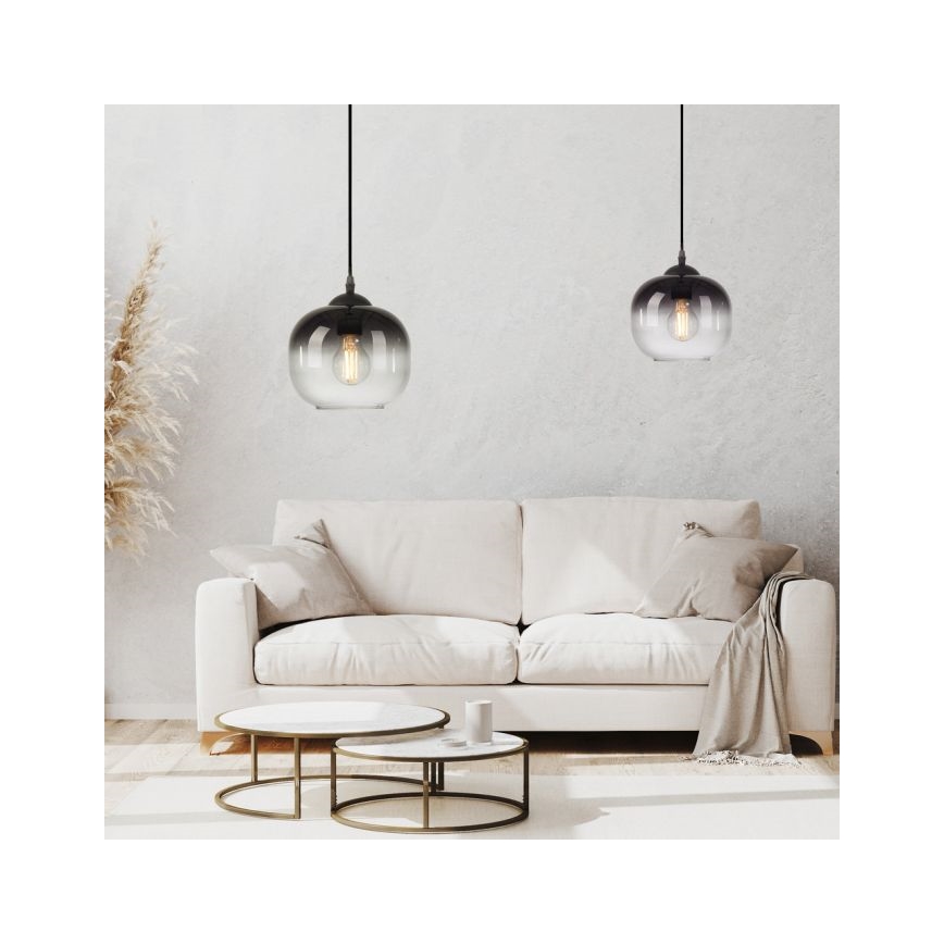 JUST LIGHT. 15420-18 - Ljuskrona med textilsladd ZEA 1xE27/25W/230V svart