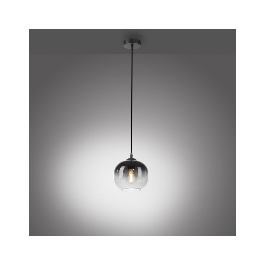 JUST LIGHT. 15420-18 - Ljuskrona med textilsladd ZEA 1xE27/25W/230V svart