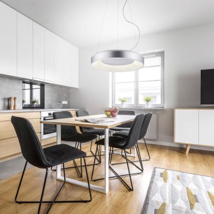 JUST LIGHT. 17075-21 - LED ljusreglerad ljuskrona på textilsladd KETO ANIKA LED/26,5W/230V 2700-5000K + fjärrkontroll