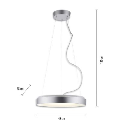 JUST LIGHT. 17075-21 - LED ljusreglerad ljuskrona på textilsladd KETO ANIKA LED/26,5W/230V 2700-5000K + fjärrkontroll