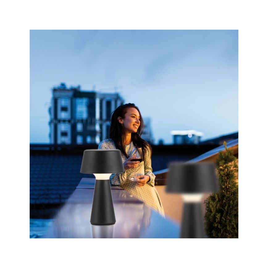 JUST LIGHT. 19260-18 - LED Dimbart touch-utomhuslampa ABERA LED/3W/3,7V 2000 mAh USB IP54 svart