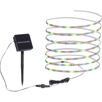JUST LIGHT. 19971-18 - RGB-LED solcellsdriven remsa TEANIA LED/3,7 V 5 m 1200 mAh IP44 svart