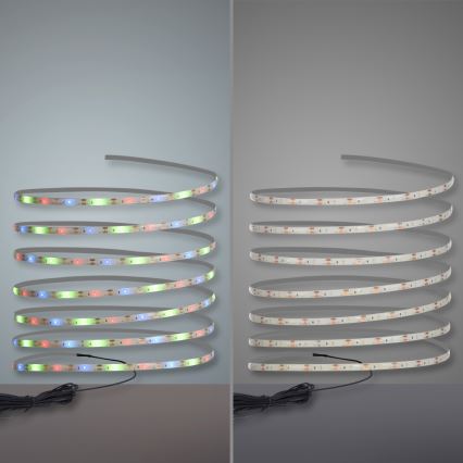 JUST LIGHT. 19971-18 - RGB-LED solcellsdriven remsa TEANIA LED/3,7 V 5 m 1200 mAh IP44 svart