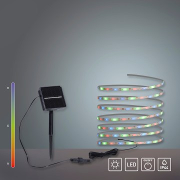 JUST LIGHT. 19971-18 - RGB-LED solcellsdriven remsa TEANIA LED/3,7 V 5 m 1200 mAh IP44 svart
