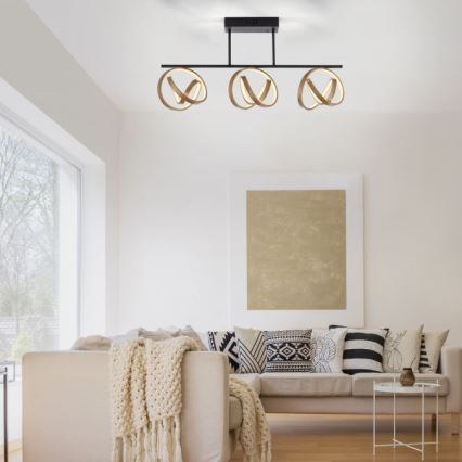 JUST LIGHT. 6245-18 - Dimbar LED ytmonterad ljuskrona LOOP 3xLED/11W/230V 2700-5000K + fjärrkontroll