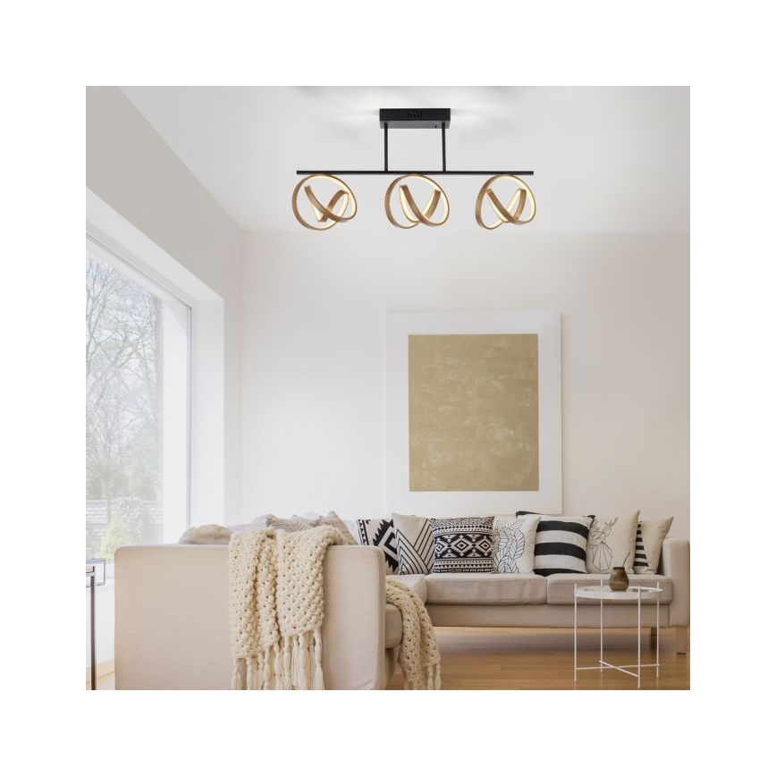 JUST LIGHT. 6245-18 - Dimbar LED ytmonterad ljuskrona LOOP 3xLED/11W/230V 2700-5000K + fjärrkontroll