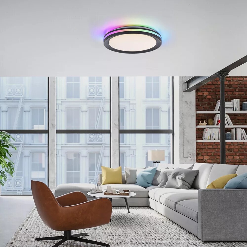 JUST LIGHT. 7509018 - LED RGBW Dimbart takarmatur GANGES LED/24W/230V 2700-5000K + fjärrkontroll