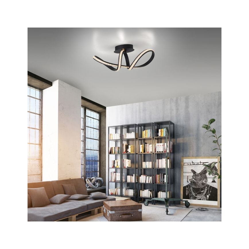 JUST LIGHT. 8475-18 - Dimbar LED ytmonterad ljuskrona BRILLA LED/29W/230V svart