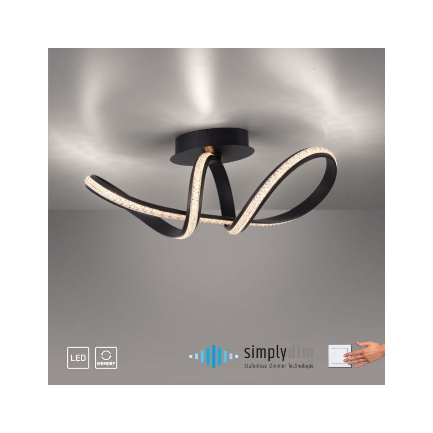 JUST LIGHT. 8475-18 - Dimbar LED ytmonterad ljuskrona BRILLA LED/29W/230V svart