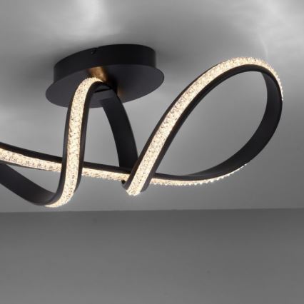 JUST LIGHT. 8475-18 - Dimbar LED ytmonterad ljuskrona BRILLA LED/29W/230V svart