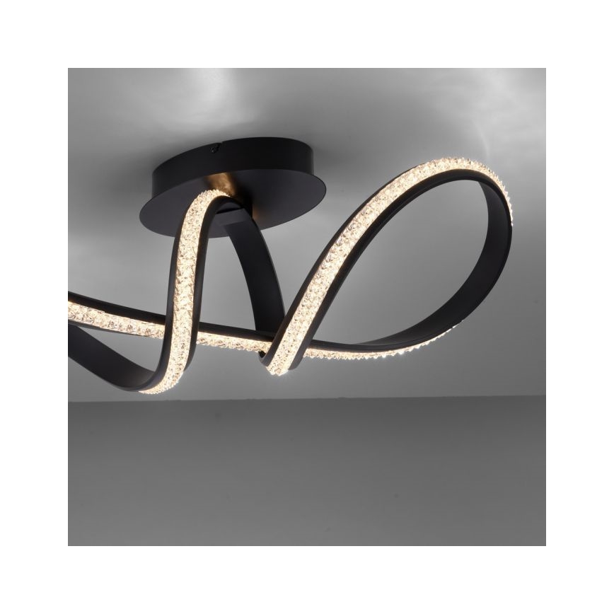 JUST LIGHT. 8475-18 - Dimbar LED ytmonterad ljuskrona BRILLA LED/29W/230V svart