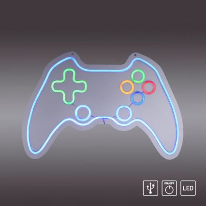 JUST LIGHT. 85022-70 - LED-neonväggdekoration NEON LED/6,5W/5V för gamers