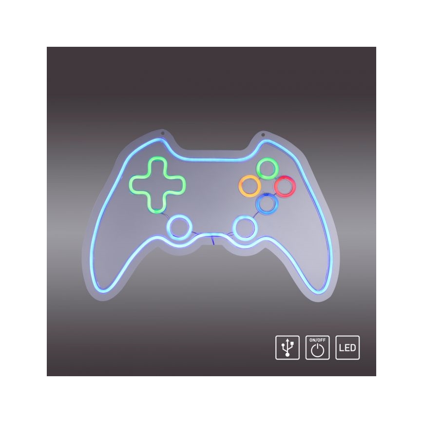 JUST LIGHT. 85022-70 - LED-neonväggdekoration NEON LED/6,5W/5V för gamers