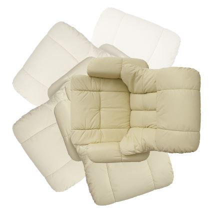 Justerbar fåtölj HABI krämvit/naturlig ek