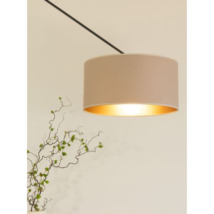 Justerbar LED-pendellampa på stång GORTA 1xE27/60W/230V beige/guld