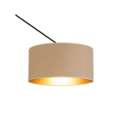 Justerbar LED-pendellampa på stång GORTA 1xE27/60W/230V beige/guld