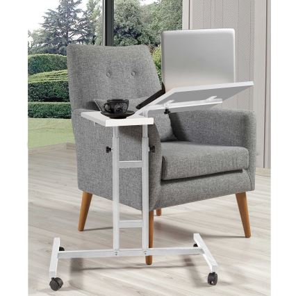 Justerbart bord GLEN 87x67 cm vit