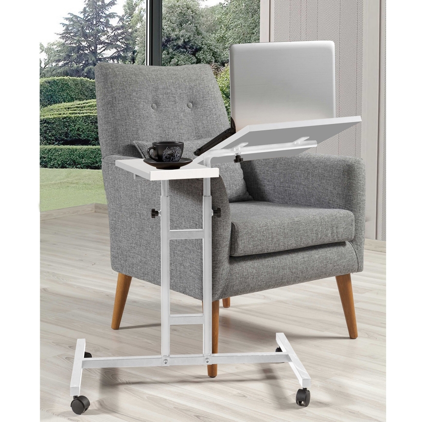 Justerbart bord GLEN 87x67 cm vit